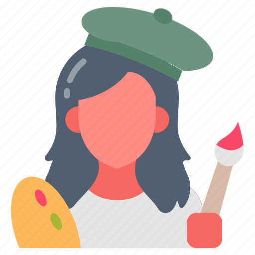 Artist, painter, sketcher, wall, painting, cap, color icon - Download on Iconfinder