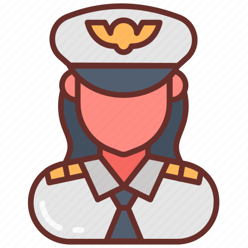 Pilot, captain, female, aviator, bush icon - Download on Iconfinder
