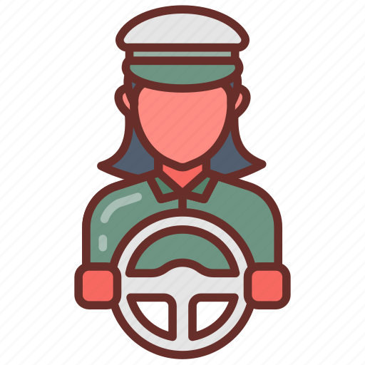 Driver, chauffeur, engineer, motor, mechanic, cab, woman icon - Download on Iconfinder