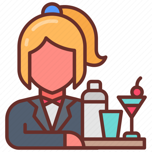 Bartender, bargirl, bar, keeper, waitress, barmaid icon - Download on Iconfinder