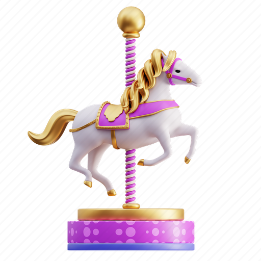 Carousel, horse, chess, carnival, toy, circus, game 3D illustration - Download on Iconfinder