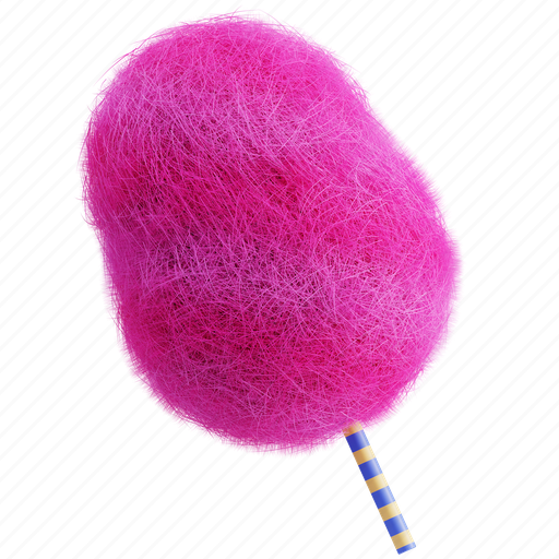 Cotton, candy, food, dessert, lollipop, cane, sugar 3D illustration - Download on Iconfinder