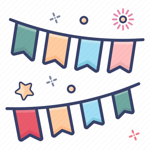 Christmas banners, christmas decoration, garlands, party garlands flag, streamers icon - Download on Iconfinder