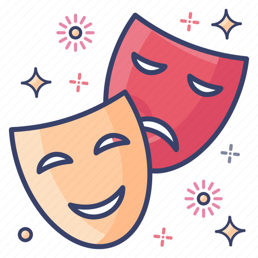 Carnival masks, circus mask, comedy mask, face masks, props, theatre mask icon - Download on Iconfinder