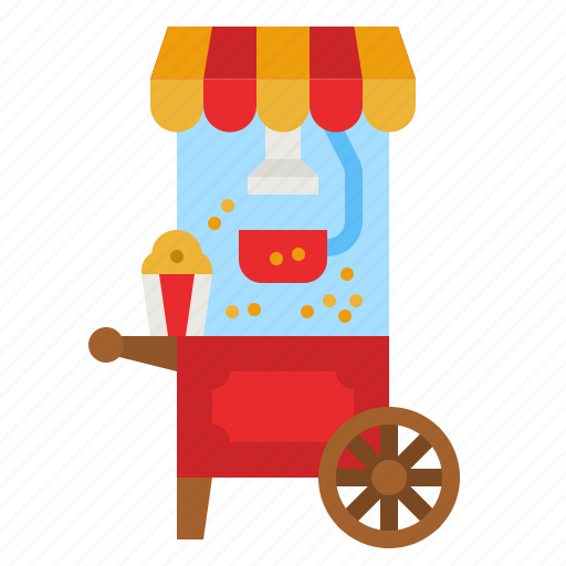 Popcorn, cart, food, snack, fairground icon - Download on Iconfinder