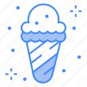 cone, ice, cream, dessert, summer, food