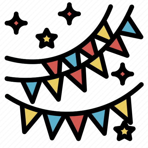 Carnival, garland, decoration, party, celebration, wreath, flags icon - Download on Iconfinder