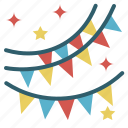 carnival, garland, decoration, party, celebration, wreath, flags