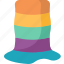 hat, rainbow, stove, pipe, celebration 