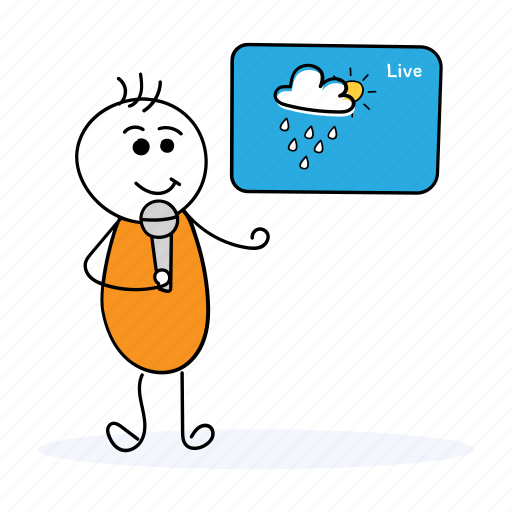 Weather reporter, weather prediction, weather forecaster, weather journalist, news anchor icon - Download on Iconfinder