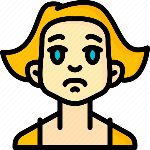 Avatars, cartoon, emoji, emoticons, girl, sad icon - Download on Iconfinder