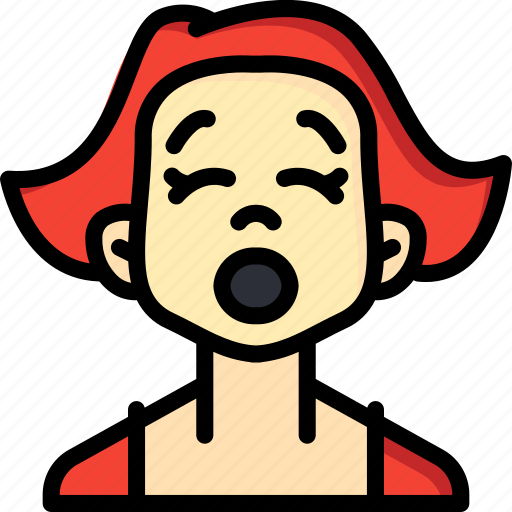 Avatars, cartoon, emoji, emoticons, girl, tired icon - Download on Iconfinder