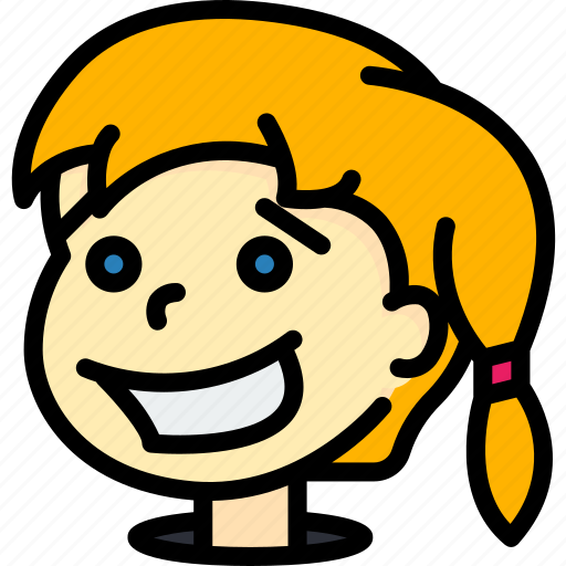 Avatars, cartoon, emoji, emoticons, girl, happy icon - Download on Iconfinder
