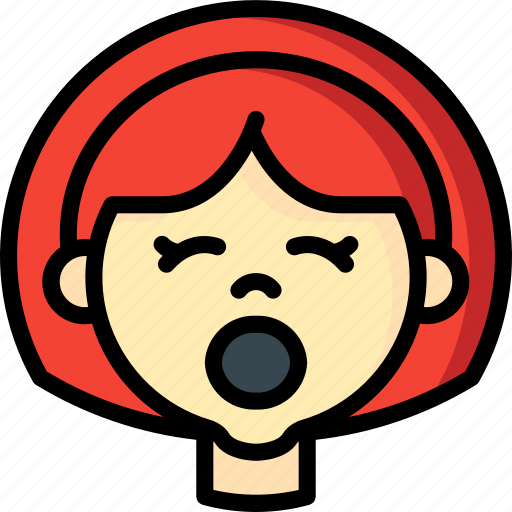 Avatars, cartoon, emoji, emoticons, girl, tired icon - Download on Iconfinder