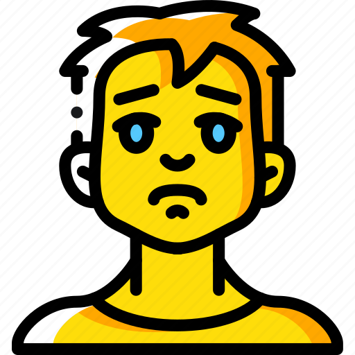 Avatars, boy, cartoon, emoji, emoticons, sad icon - Download on Iconfinder