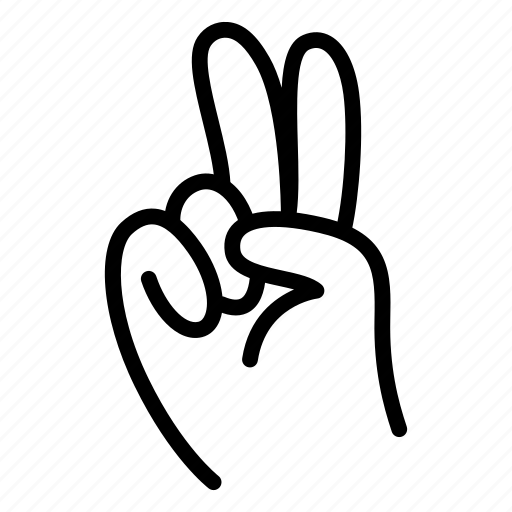 Peace, peace gesture, gesture, hand, fingers, doodle, cartoon icon - Download on Iconfinder