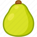 pear, fruit, food, green, cute, cartoon