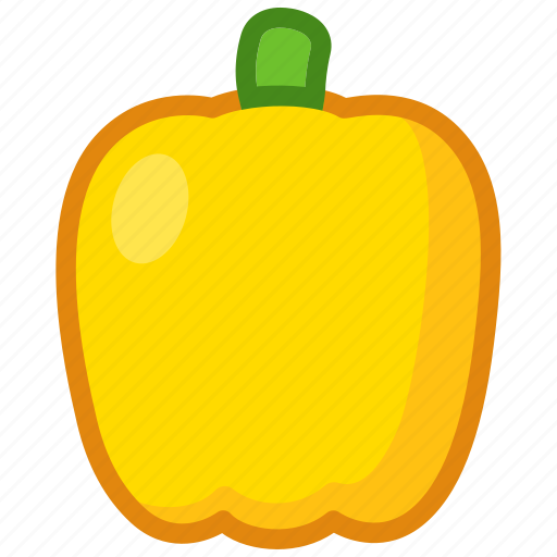 Pepper, bell pepper, capsicum, vegetable, yellow, cute, cartoon icon - Download on Iconfinder