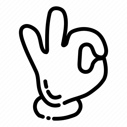 Cartoon, finger, gesture, hand, ok, sign, thumb icon - Download on Iconfinder