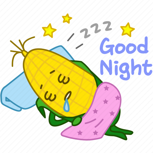 Corn, emoji, emoticon, maize, night, sleeping, vegetable icon - Download on Iconfinder