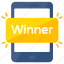 mobile winner banner, winner badge, winner sign, winner symbol, winner banner 
