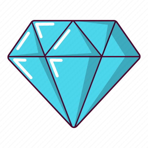 Blue, brilliant, cartoon, crystal, diamond, object, white icon - Download on Iconfinder