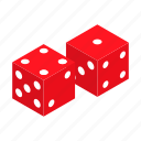 casino, cube, dice, gamble, game, isometric, play
