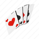 ace, card, club, game, heart, isometric, magic