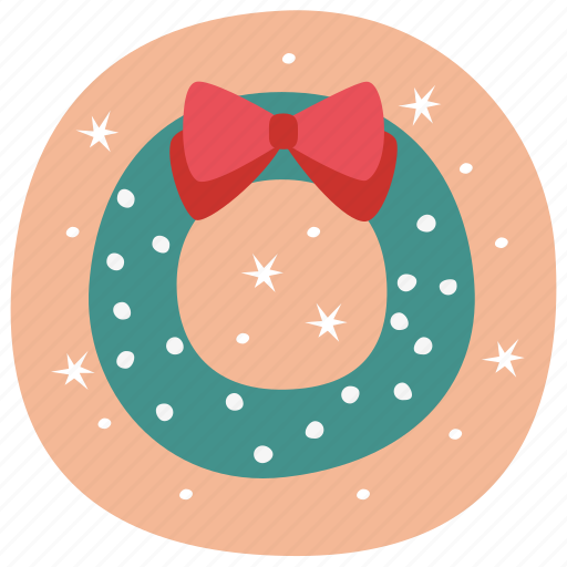 Wreath, christmas, bow, decoration, hanging, winter, noel icon - Download on Iconfinder