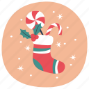 stocking, socks, christmas, gift, mistletoe, candy, winter, noel