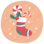 stocking, socks, christmas, gift, mistletoe, candy, winter, noel 