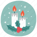candles, mistletoe, christmas, night, holy, winter, noel