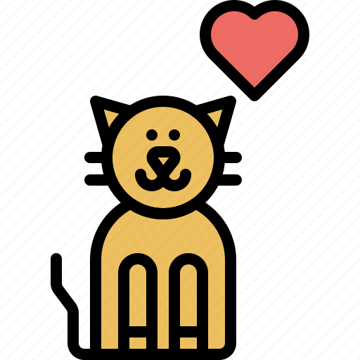 Love, kitten, domestic, kitty, cat, pet, animal icon - Download on Iconfinder