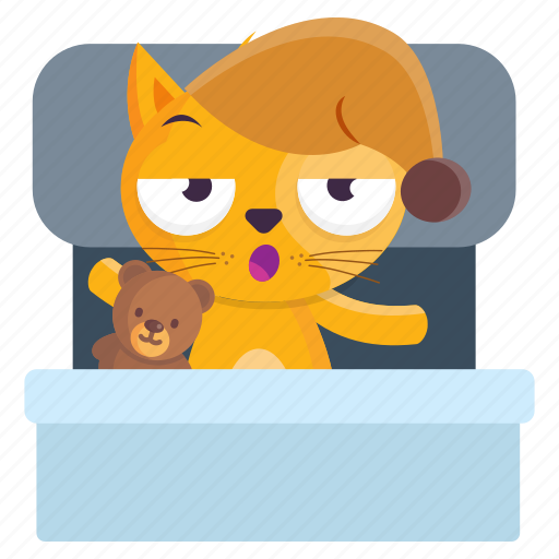 Bedtime, cat, emoji, emoticon, sleep, sticker icon - Download on Iconfinder