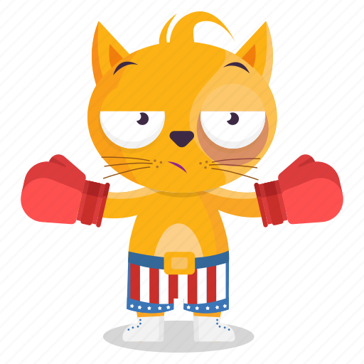 Athlete, boxing, cat, emoji, emoticon, sticker icon - Download on Iconfinder