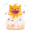 cake, cat, celebrate, emoji, emoticon, sticker 