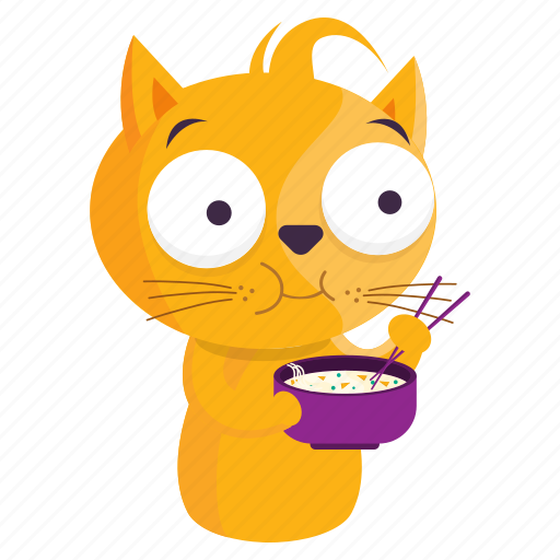 Cat, eating, emoji, emoticon, food, sticker icon - Download on Iconfinder