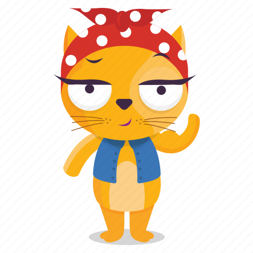 Cat, emoji, emoticon, feminist, sticker, woman icon - Download on Iconfinder