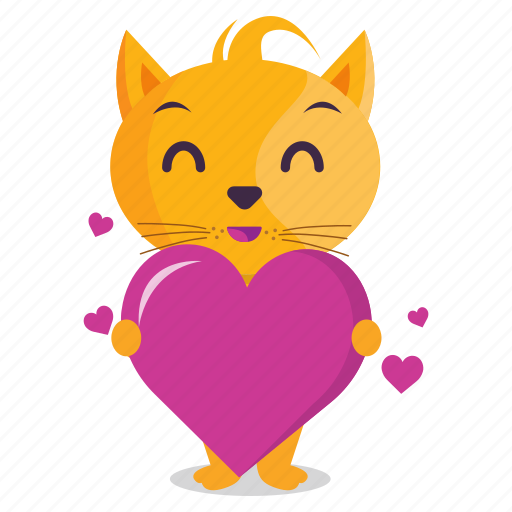 Cat, emoji, emoticon, heart, love, sticker icon - Download on Iconfinder