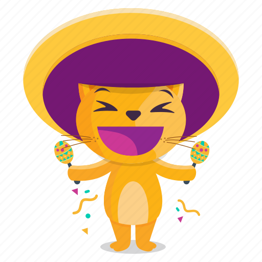 Cat, celebration, emoji, emoticon, mexican, sticker icon - Download on Iconfinder