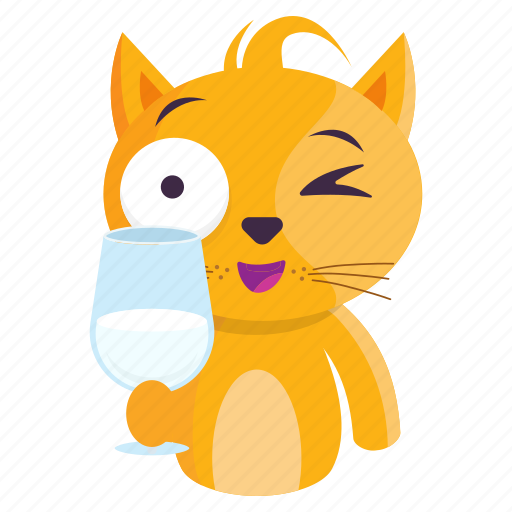 Cat, drink, emoji, emoticon, milk, sticker icon - Download on Iconfinder