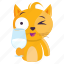 cat, drink, emoji, emoticon, milk, sticker 