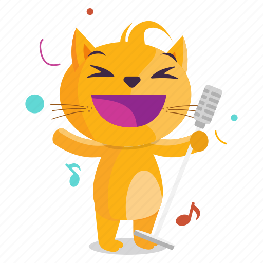 Cat, emoji, emoticon, karaoke, music, sticker icon - Download on Iconfinder