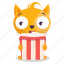 cat, emoji, emoticon, movie, popcorn, sticker 