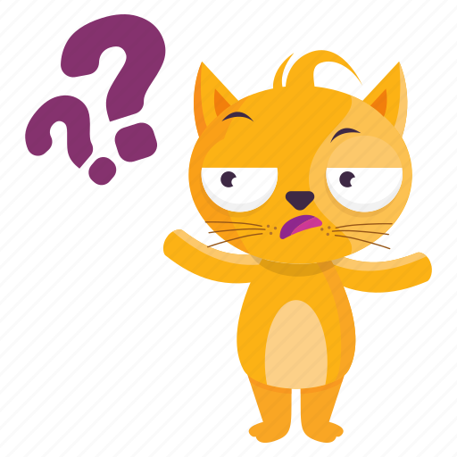 Cat, emoji, emoticon, question, sticker icon - Download on Iconfinder