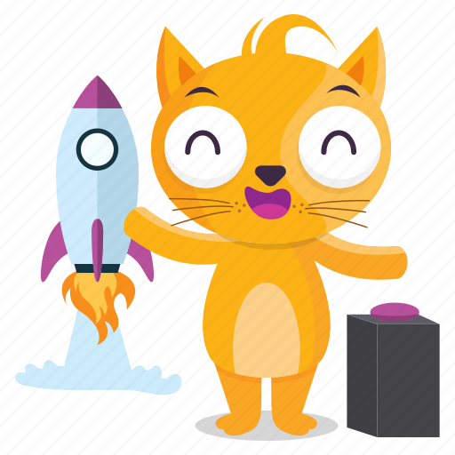 Cat, emoji, emoticon, launch, rocket, sticker icon - Download on Iconfinder