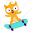 cat, emoji, emoticon, skateboard, skater, sticker 