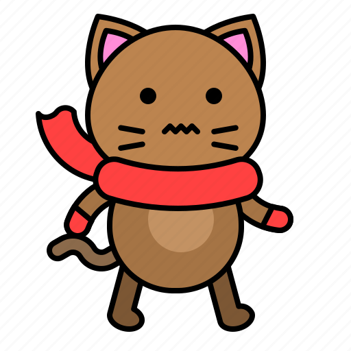 Avatar, cat, chill, cold, kitten, scarf icon - Download on Iconfinder