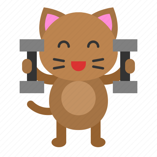 Avatar, cat, dumbbell, exercise, kitten icon - Download on Iconfinder