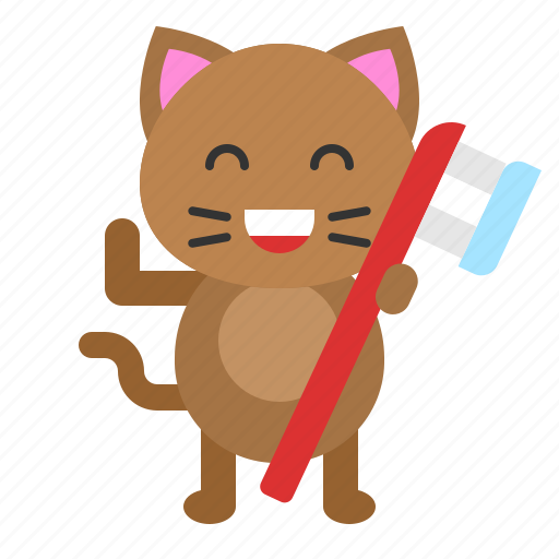 Avatar, cat, dental, kitten, toothbrush icon - Download on Iconfinder